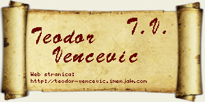 Teodor Venčević vizit kartica